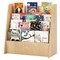 Kids Book Display Shelf with 4 Storage Tiers Wooden Bookshelf Organizer for Learning Room